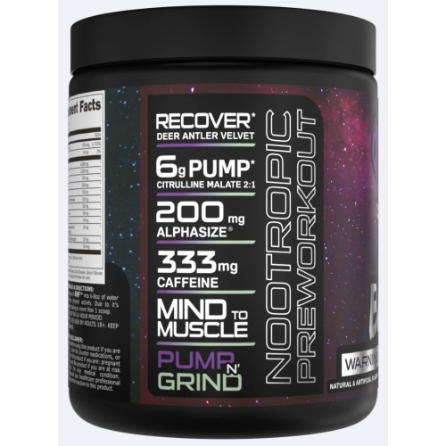 BUCKED UP, BAMF, PREMIUM ноотропный предтренировочный комплекс, вкус Pump N Grind (Виноград/Зеленое яблоко), 369 г (30 порций)